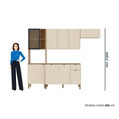 Kit Cozinha Compacta Vertical Plus Balcão 9 Portas 1 Gaveta 2 Peças  3039 - Kits Paraná